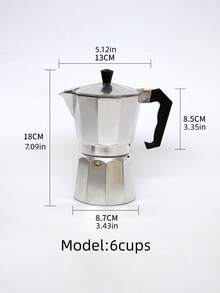 1 buah Moka Pot, Pembuat Kopi Katup Tunggal Aluminium, Seduh Espresso, Pemanasan Langsung, Penting untuk Istirahat Kopi Santai di Luar Ruangan - Perak - View 6