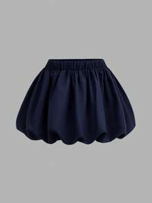 SHEIN 两件套：女童藏蓝色数字印花短款T恤+碎花裙，休闲日常时尚百搭，复古风，适合外出、姐妹合照、公园、露营、旅行、派对等场合。 - 藍色 - 查看 7