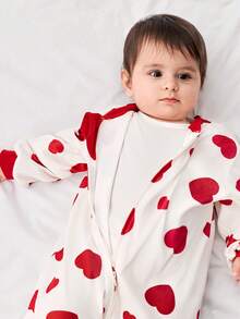 Cozy Pixies 1 件装婴儿睡袋，爱心图案，甜美可爱，柔软舒适，适合新生儿 - 彩色 - 查看 5