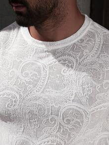 ResortEase Men's Solid Color Crew Neck Sleeveless Fashionable Retro Summer Tank Top, Holiday Vacation White Sexy Breezy - White - View 3