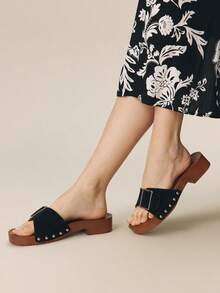 Styleloop 圣诞节女士绑带厚底凉鞋 - 黑與白 - 查看 5