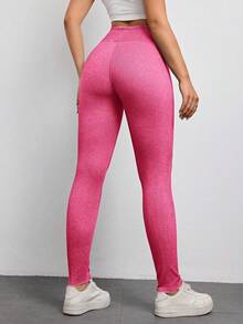 Flexra Damen Skinny Jeans mit elastischem Bund Einfarbig - Heißes Pink - Übersicht 2