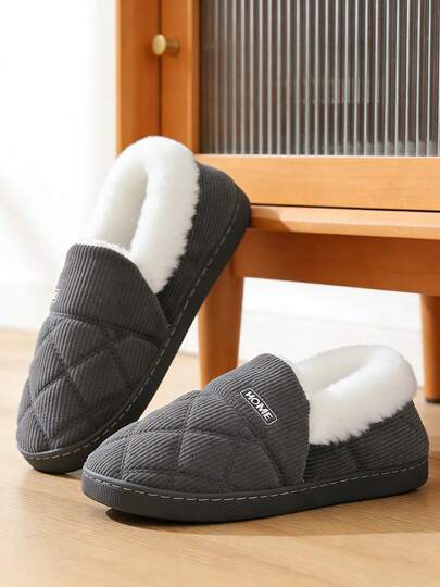 ISPORTE Pantuflas de dormitorio con decoración de letras para hombres, pantuflas de estilo universitario sencillas para interiores,puede proteger el talón