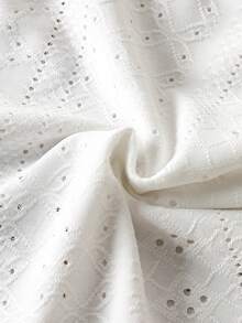 女婴镂空刺绣休闲连体衣 - 白色 - 查看 7