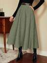 Vintamour Vintage Elegant Women High Waist Skirt With Pockets, Loose A-Line Skirt, Casual/Work Wear Winter Women Thanksgiving Women Winter Women Skirts Christmas Women Christmas Christmas Women Skirt Christmas Party Skirt Christmas Skirt Christmas New Year Eve Skirt Thanksgiving Skirt Holiday Skirt Winter Skirt