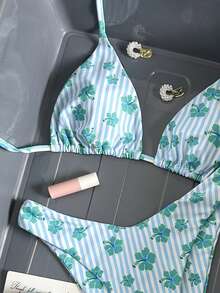 Swim Mod Bộ bikini hai mảnh in họa tiết nhiệt đới dành cho nữ, trang phục nghỉ dưỡng thường ngày. - Nhiều màu - Xem 4