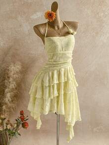 Soleia 女士迷你连衣裙 - 杏色 - 查看 1