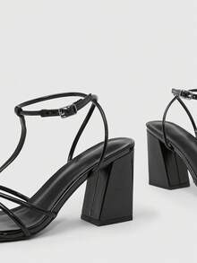 CUCCOO SZL Women Heeled Sandals Valentine's Day - Black PU - View 6