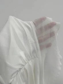 Coolane Trang phục đi nghỉ hè cho nữ, gợi cảm, sành điệu, phong cách Y2K, thanh lịch, dự tiệc, thoáng khí, chất liệu lưới, xếp nếp, màu trắng. - trắng - Xem 6