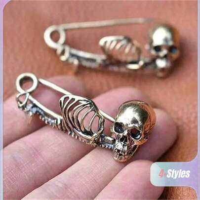 1 chiếc ghim cài áo hình đầu lâu cổ điển, ghim cài áo phong cách Gothic tối màu, phụ kiện cài eo quần áo, trang sức. Quà tặng tuyệt vời nhất cho sinh nhật, tốt nghiệp, trang trí nhà cửa, trang trí Halloween, trang trí mùa thu, trang trí phòng.