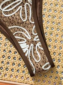 Swim Vcay 2pcs Women's Elegant Swimwear Set, Special Fabric, Beach Vacation, Spring/Summer 2026 - Brown - View 6