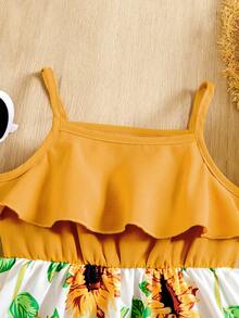 SHEIN 可爱卡通图案女宝宝夏季连衣裙 - 白色 - 查看 5