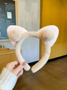 Soft Fluffy Headband With Dog Ears - Cute Spotted Pattern For Skincare, Sleep, Party & Cosplay, Funny Hair Accessory - Multicolor - View 10