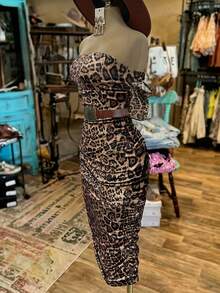 EMERY ROSE Women's Fashionable Leopard Print Long Dress - Multicolor - View 4
