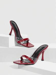 CUCCOO SZL Women's Fashionable Versatile High Heel Sandals Slippers For Outdoor Wear, Summer For Christmas Valentine's Day - Burgundy 6 - View 6