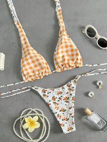 Swim Vcay 女士性感碎花比基尼套装，夏季海滩度假 - 彩色 - 查看 2