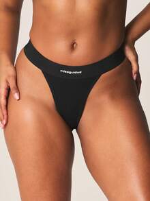 MISSGUIDED Nahtlose Tanga-Unterwäsche mit tiefem Bund und minimalem Schnitt für den täglichen Tragekomfort - Schwarz - Übersicht 4