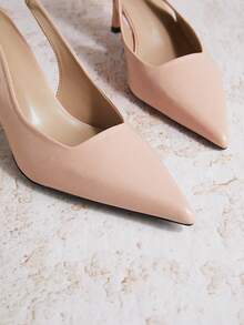 Enchnt Pointed Toe High Heel Pumps For Women, New Autumn Style, Versatile, Delicate, Stiletto Heel, Strap, Sexy Elegant Closed Toe Heeled Sandals, Kitten Heels, Elegant - Dusty Pink - View 3