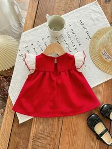 可爱红色蝴蝶结短袖上衣，夏季百搭，女宝宝款 - 彩色 - 查看 2