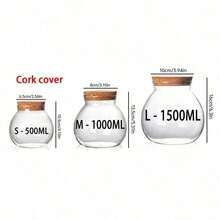 1pc 16.91oz Airtight Glass Storage Jar With Bamboo Lid Multi-Purpose Round Container For Tea, Snacks Etc. - Easy Clean Kitchen Organizer - Clear - View 23