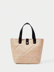 SHECARRY Women's Fashion Versatile Minimalist Handbag For Commuting - Apricot - View 4