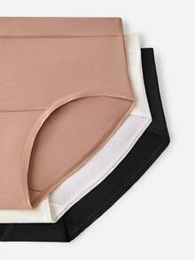 LUVLETTE 3-Pack Cotton High Waist Briefs Women Underwear Panties Set-Black - Multicolor - View 6