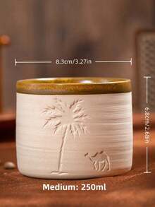 Zazumi Cốc cà phê hình lạc đà và cây cọ - Cốc sứ chủ đề sa mạc dành cho người Ả Rập, món quà lý tưởng cho tháng Ramadan và các buổi họp mặt gia đình (120ml/250ml/310ml) - Nhiều màu - Xem 8