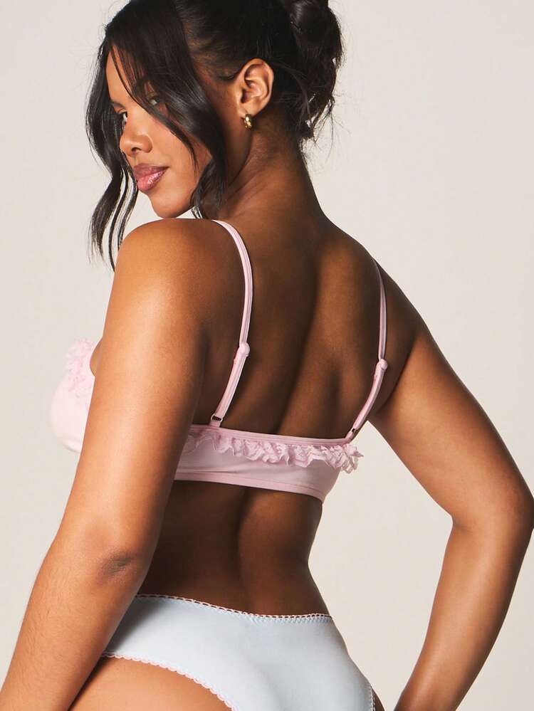 MISSGUIDED Elegante Bikinihose mit geschnittener Kante und rosa Schleifen-Detail, bequeme Passform Unterwäsche für den täglichen Gebrauch