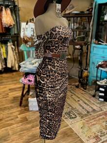 EMERY ROSE Women's Fashionable Leopard Print Long Dress - Multicolor - View 5