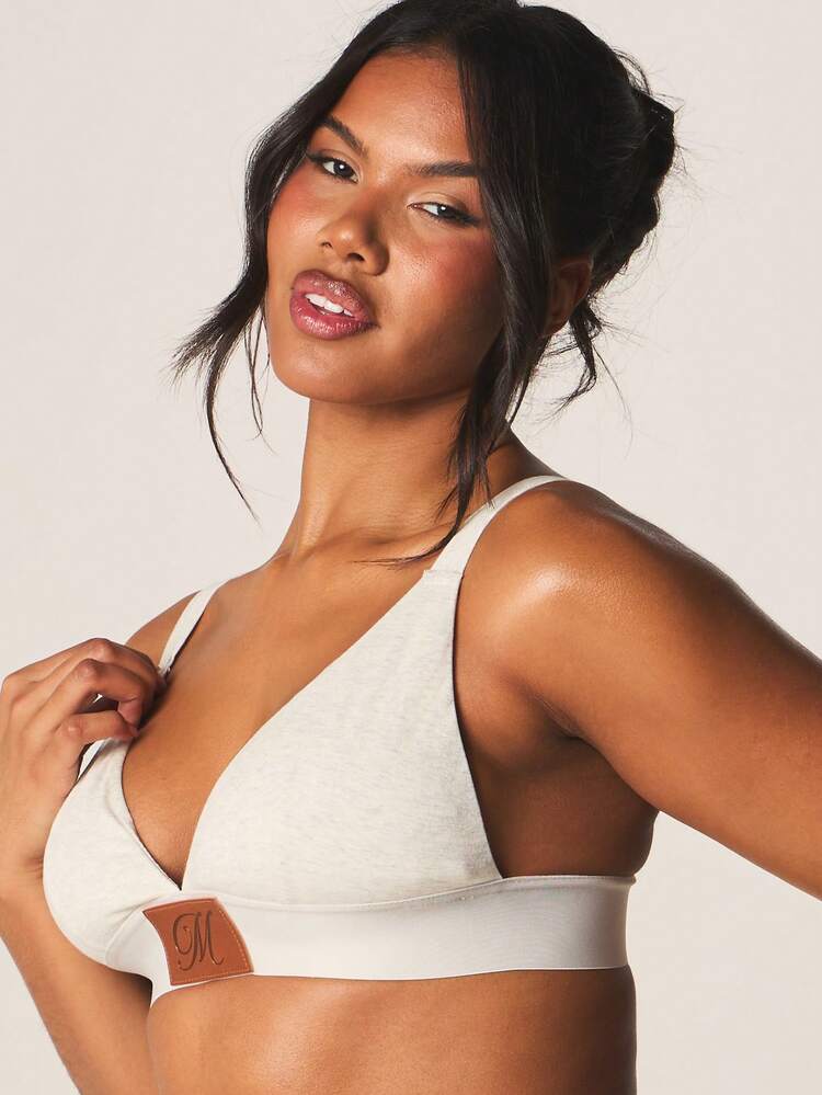 MISSGUIDED Ribbed Soft Cup Bralette With Logo Branding