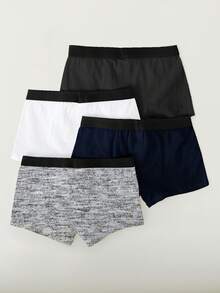 4条装 男童游戏玩家纯棉平角内裤 - 灰色 - 查看 3