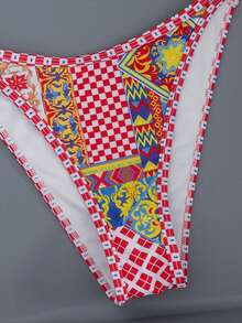 Swim Vcay Women's 2 Pieces Swimsuit Set, Sexy Elegant Shoulder Strap Pattern Design, Suitable For Beach Vacation, Spring/Summer - Multicolor - View 6