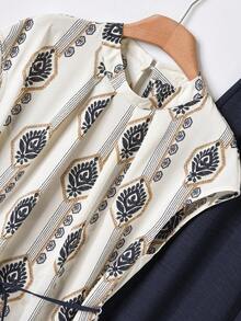 Rusticease 女士复古休闲简约设计两件套，夏季女士套装，夏季服装套装，夏季裤装套装，娇小女士服装套装，两件套亚麻套装，女士度假装，女士度假套装，女士夏季服装，女士套装，休闲女士夏季套装，女士服装套装，女士套装，夏季节日服装，女士夏季休闲套装，女士衬衫和裤子，度假连衣裙，女士度假装 - 彩色 - 查看 5