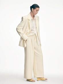 Mnmlis 女士尖头坡跟穆勒凉鞋，简约缝线设计，亮面卡其色皮革，穿着舒适，拉长腿部线条，适合工作、休闲、约会、派对、夏季穿着。 - 卡其色 - 查看 11