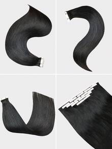 20pcs Tape In Hair Straight Natural Black Color 150% 18-26 Inch Human Hair Tape In Hair Extension Tape In Hair Tape Ins Hair Extensions - SNatural - View 5