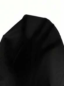 SHEIN Frenchy 大码女式扭结下摆蝙蝠袖短袖V领绿色衬衫 - 黑色 - 查看 6