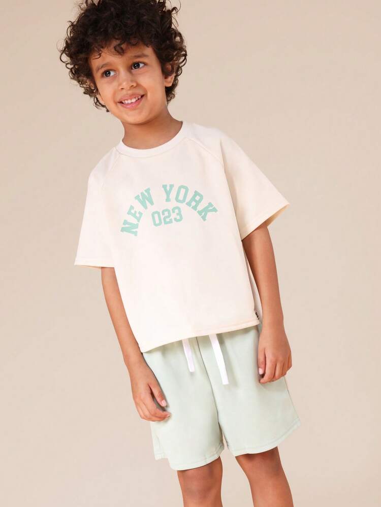 Graphic Tee And Shorts Set