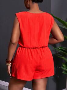 Veslaya Conjunto de top corto sin mangas y pantalones cortos de naranja elegante de alta gama para mujer talla grande, para primavera y verano 2026, para festivales de música, Pascua, estilo occidental, nómada, fiestas de cumpleaños, graduación, universidad, diario casual, básico, ocio, vacaciones, crucero, playa, tomar el sol, viral, ropa de calle, invitado de boda, ir al trabajo, brunch, aeropuerto, fiesta, salida de vacaciones, banquete elegante, baile, casual - Naranja - Ver 9