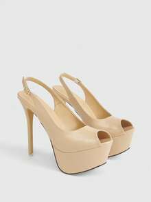 CUCCOO LuxiPop Women Heeled Sandals - Apricot - View 3