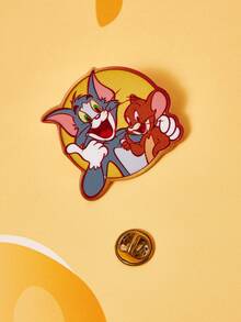 TOM & JERRY X SHEIN Cute Cartoon Animal Pattern Metal Brooch - Multicolor - View 4