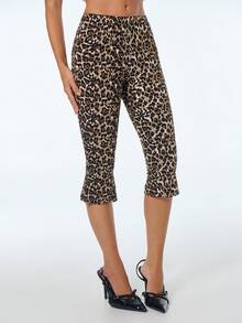 Sweetina 夏季女士休闲豹纹七分裤 - 彩色 - 查看 5