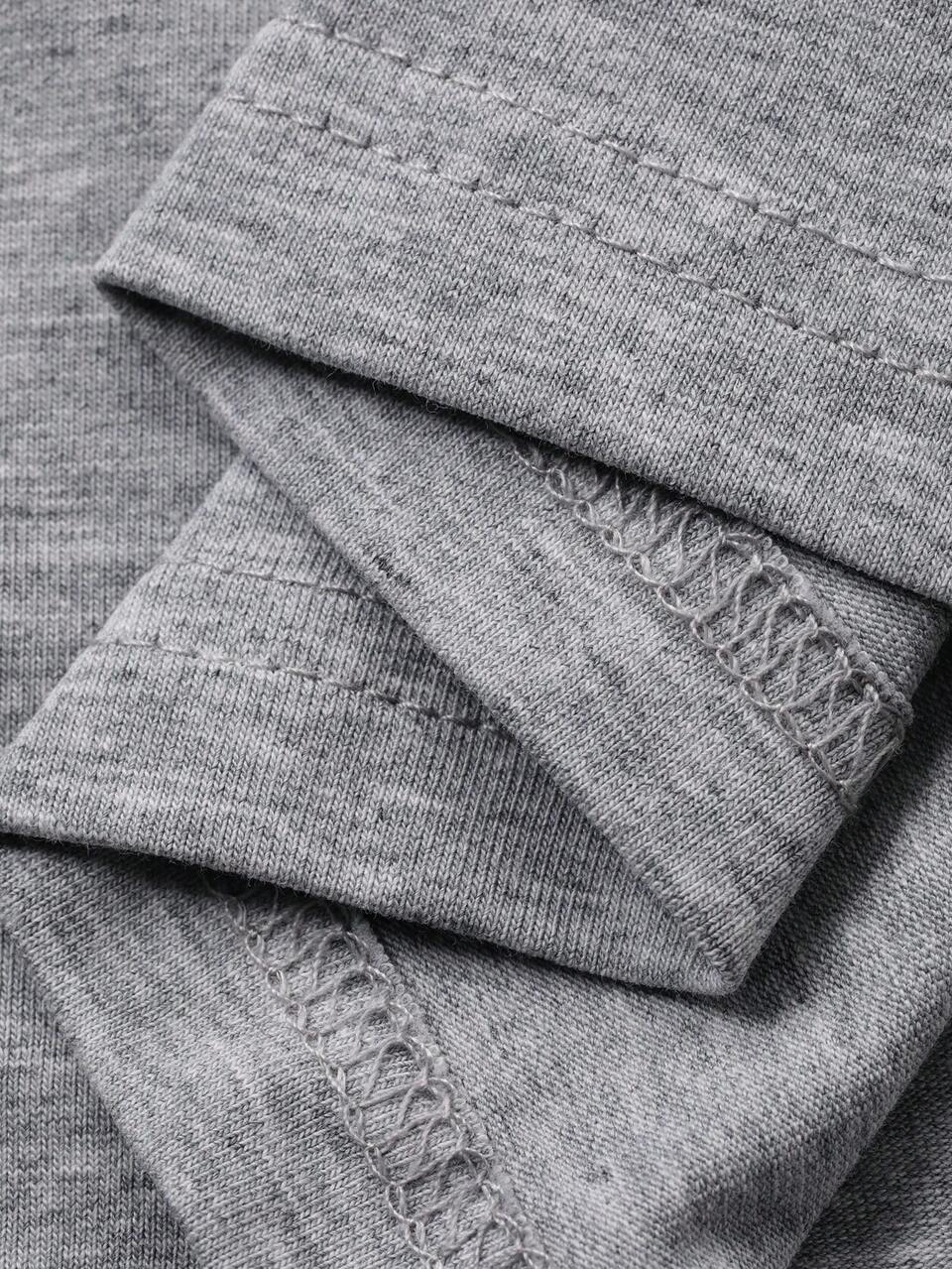 Men's Grey Patchwork Collar Design T-Shirt, Summer
