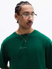 SUMWON Áo thun tay ngắn cổ tròn dáng rộng in hình quả đào của Studios, áo thun họa tiết trái cây mùa hè, trang phục thường ngày cuối tuần. - màu xanh lá - Xem 4