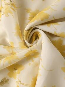 GlowEve Chân váy chữ A xếp lớp bằng vải chiffon họa tiết hoa màu vàng, mềm mại, thanh lịch, đa năng, thích hợp cho cả đi nghỉ mát và công sở, mùa xuân/hè. - Vàng nhạt - Xem 7