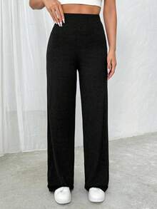 EURMUSE Women Grey Comfortable High Waisted Pants - Black - View 8