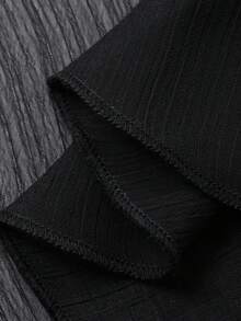 Livesso Thin Sheer Black Cardigan With Tie Front And Waist Tie, Mid-Length Design, Suitable For Spring/Summer, Music Festivals, Valentine's Day, Weddings, Casual, Beach - Black - View 3