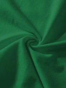 St. Patrick's Day Glitter Four-Leaf Clover Pattern Pullover T-Shirt, Green Short Sleeve Crew Neck Casual Spring/Summer Tops, Machine Washable - Green - View 7