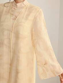 Al Najma Women's Elegant Loose Fit Flare Sleeve Arabic Abaya, Suitable For Spring, Summer, Autumn - Apricot - View 8