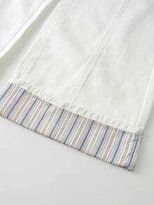 GlowEve Women's Casual Commuter Striped Patchwork Jeans - White - View 5