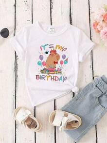 Camiseta casual versátil de manga corta y cuello redondo con estampado gráfico de chica Kpop - Blanco - Ver 4